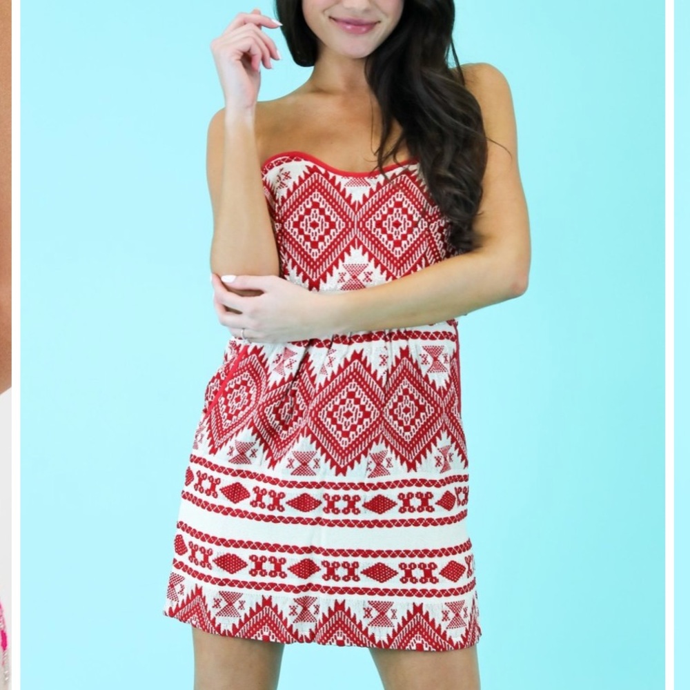 Red Jaquard Dress